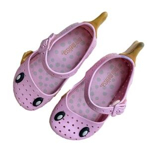 Mini Melissa Pink Kids Shoes. Size 7. See blue mark on back. Good Condition